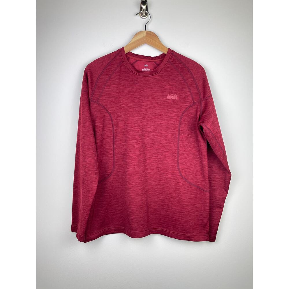 REI Men's Moisture Wicking Red Long Sleeve Shirt - Size L